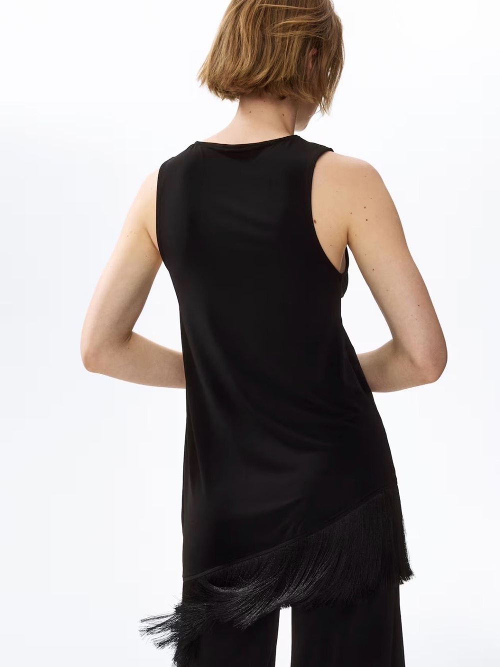 H&M ASYMMETRIC FRINGE-TRIMMED TOP - Picture 5 of 10